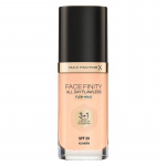 Max Factor Facefinity 3 In 1 Foundation is a three-in-one foundation that gives you primer, concealer and foundation in one product! You quickly and easily get a good base, a perfect coverage and an even and matte finish that lasts all day. The primer fun