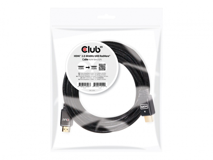 CLUB3D HDMI 2.0 4K60Hz RedMere cable 10m/32.8ft CLUB3D HDMI 2.0 4K60Hz RedMere cable 10m/32.8ft