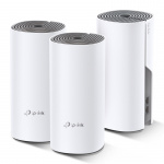 TP-LINK Deco E4 (3-pack). Housing color: White, Grey, Antenna type: Internal, LED indicators: LAN, WLAN. Wi-Fi band: Dual-band (2.4 GHz / 5 GHz), Wi-Fi standard: Wi-Fi 5 (802.11ac), Wi-Fi standards: 802.11a,802.11b,802.11g,Wi-Fi 4 (802.11n),Wi-Fi 5 (802.1