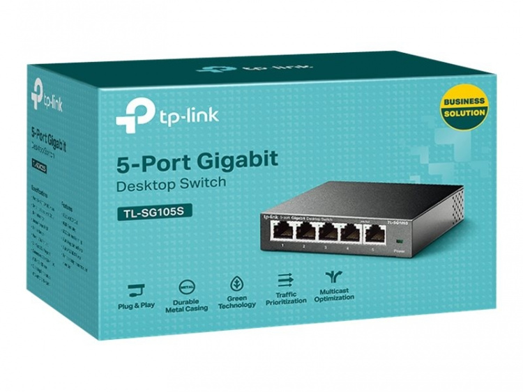TP-LINK TL-SG105S Ohanterad L2 Gigabit Ethernet (10/100/1000) Svart TP-LINK TL-SG105S Ohanterad L2 Gigabit Ethernet (10/100/1000) Svart