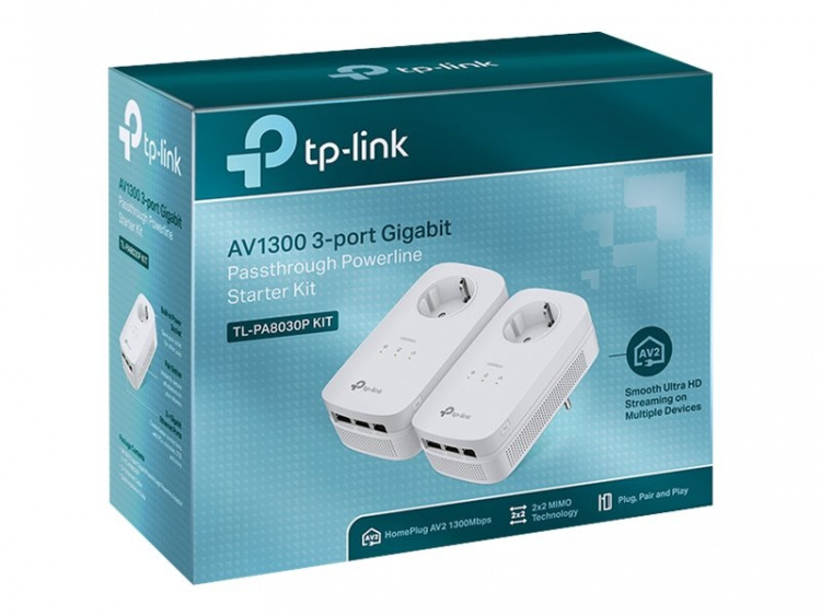 TP-LINK TL-PA8030PKIT 1200 Mbit/s Nätverksansluten (Ethernet) Vit 2 styck