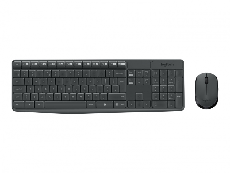 Logitech MK235 Keyboard RF Wireless QWERTY American International Gray