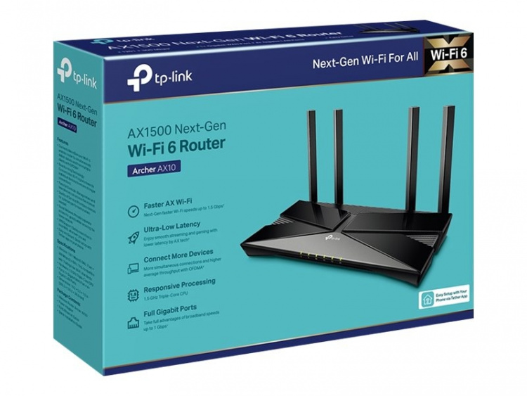 TP-LINK Archer AX10 trådlös router Gigabit Ethernet Dual-band (2,4 GHz / 5 GHz) TP-LINK Archer AX10 trådlös router Gigabit Ethernet Dual-band (2,4 GHz / 5 GHz)