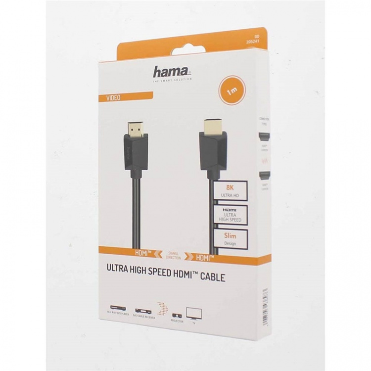 Hama Cable HDMI High Speed 8K 48Gbit/s Black 1.0m Hama Cable HDMI High Speed 8K 48Gbit/s Black 1.0m