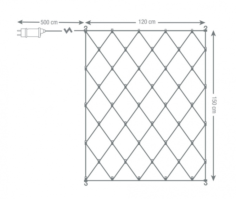Curtain lights, outdoor, 120 x 150 cm,18 LED, adaptor, multi color