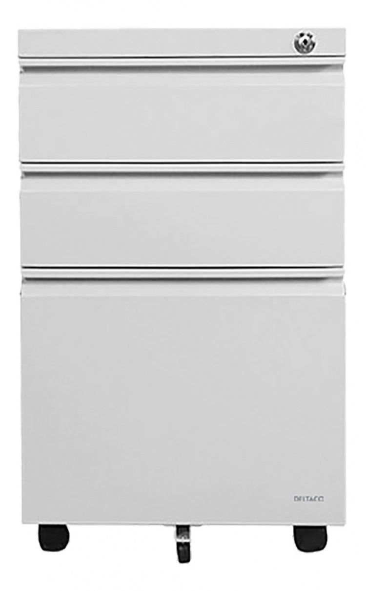 DELTACO OFFICE Mobile cabinet with lock and 3-drawers, swivel castors, DELTACO OFFICE Mobile cabinet with lock and 3-drawers, swivel castors,