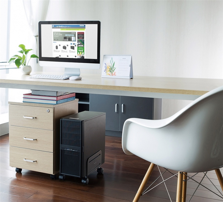 DELTACO OFFICE Universal mobile CPU stand, black