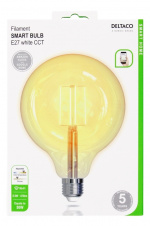 DELTACO SMART HOME FILAMENT LED-lampa, E27, WiFI, 5.5W, 1800K-6500K