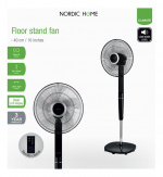 Nordic Home Floor fan with remote control, 40 cm, low noise level, timer