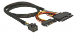 Delock SFF-8643 male > U.2 SFF-8639 female + SATA power, 50cm