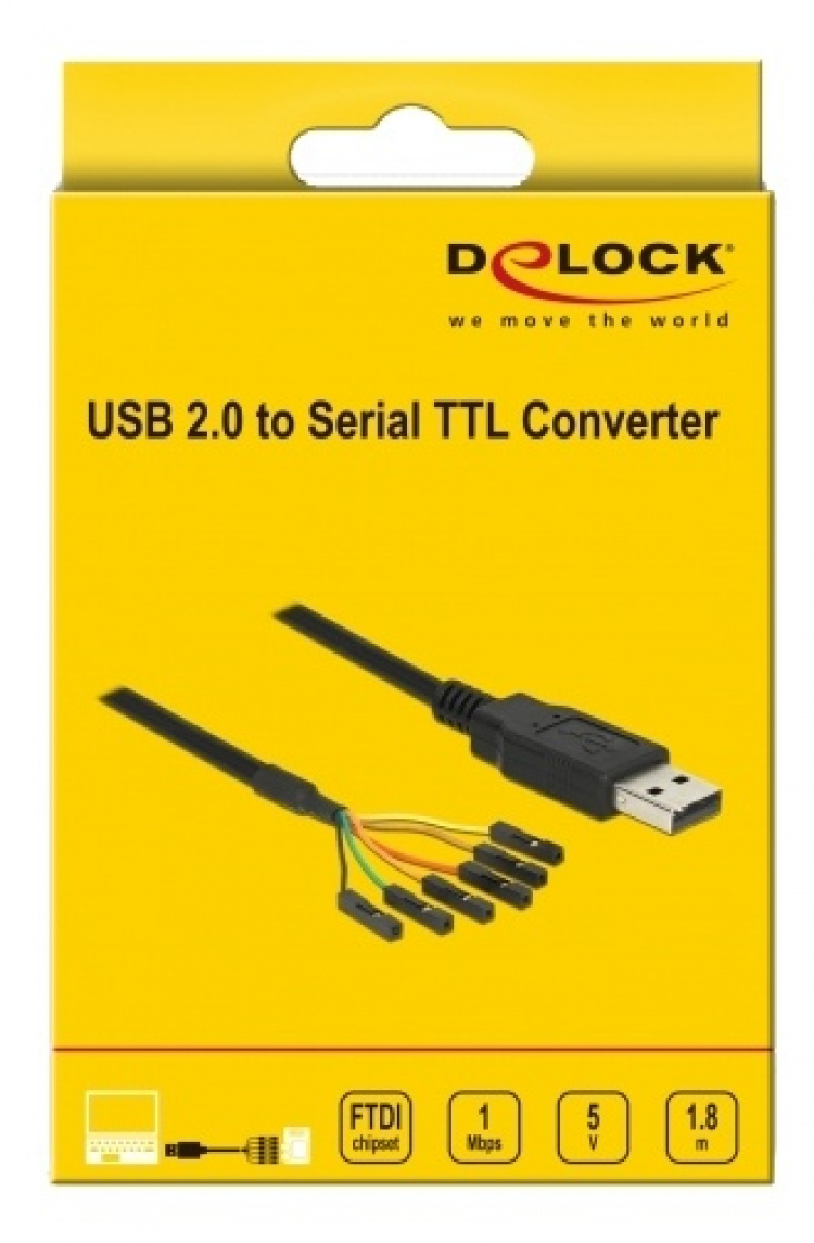 Delock USB 2.0 to Serial TTL Converter with 6 pin header female separa