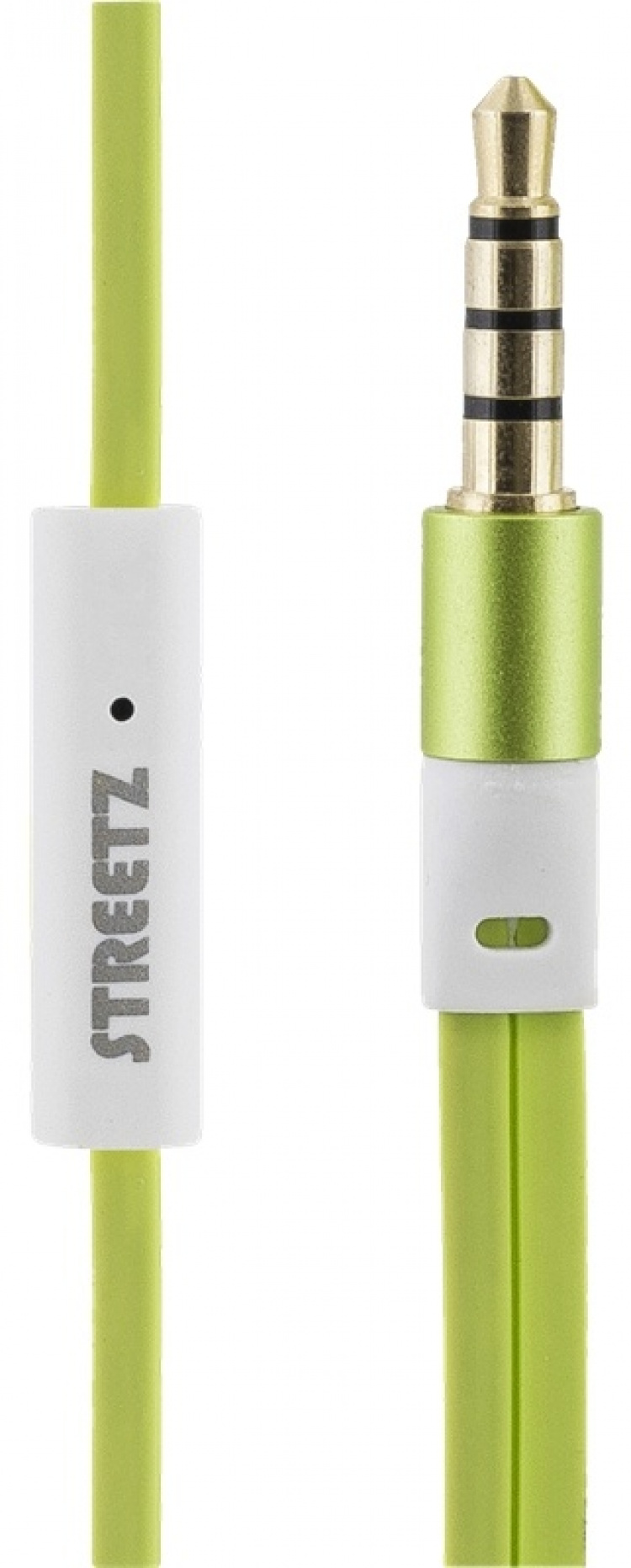 STREETZ in-ear headset, 1-button remote, 3.5mm, microphone, lime green