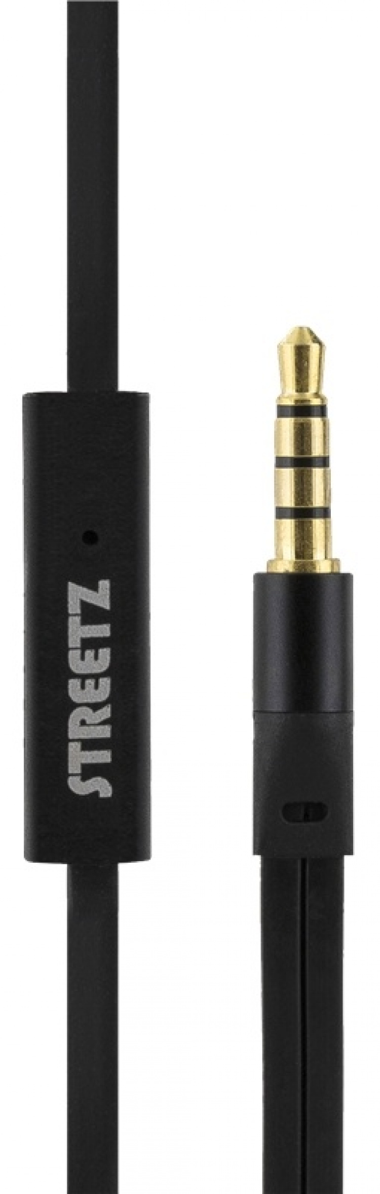 STREETZ stay-in-ear headset, 1-button remote, 3.5mm, microphone, black STREETZ stay-in-ear headset, 1-button remote, 3.5mm, microphone, black