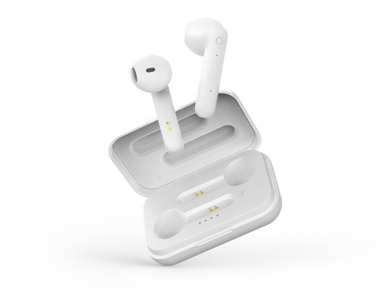 STREETZ True Wireless Stereo earbuds with charging case, semi-in-ear,