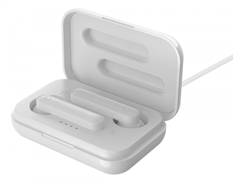 STREETZ True Wireless Stereo earbuds with charging case, semi-in-ear,