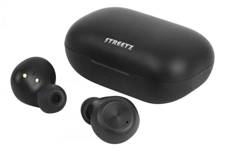 STREETZ Wireless in-ear earbuds with charging case, BT 5, TWS, black