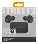 STREETZ Wireless in-ear earbuds with charging case, BT 5, TWS, black