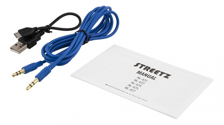 STREETZ Foldable on-ear BT headset, 3.5 mm, blue STREETZ Foldable on-ear BT headset, 3.5 mm, blue