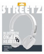STREETZ Foldable on-ear BT headset, 3.5 mm, white STREETZ Foldable on-ear BT headset, 3.5 mm, white
