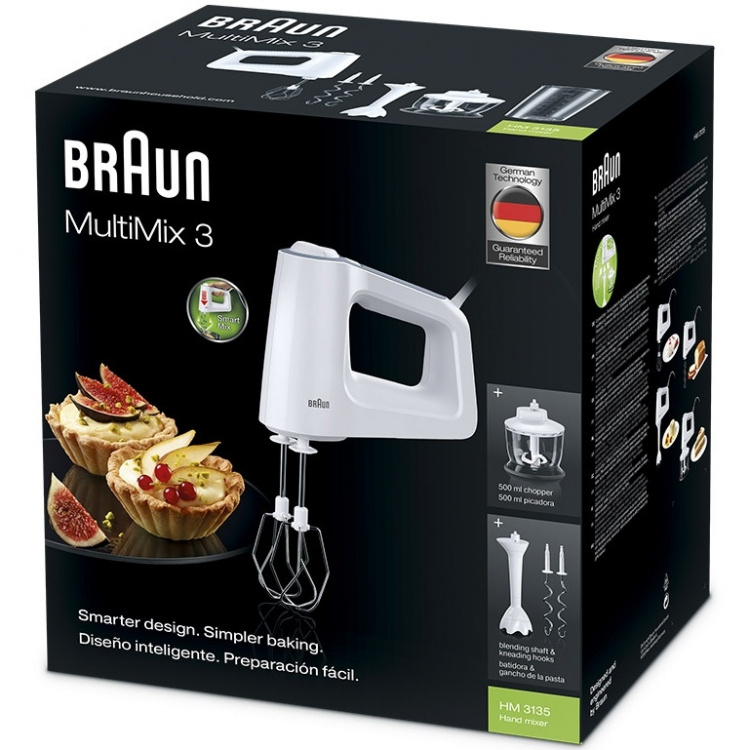 Braun Electric Whisk 500w + Accessories White HM Braun Electric Whisk 500w + Accessories White HM
