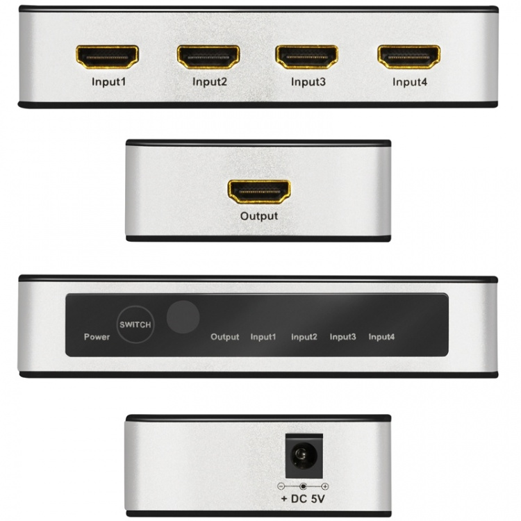 LogiLink HDMI-switch 4 in 1 ut. 4K/60Hz