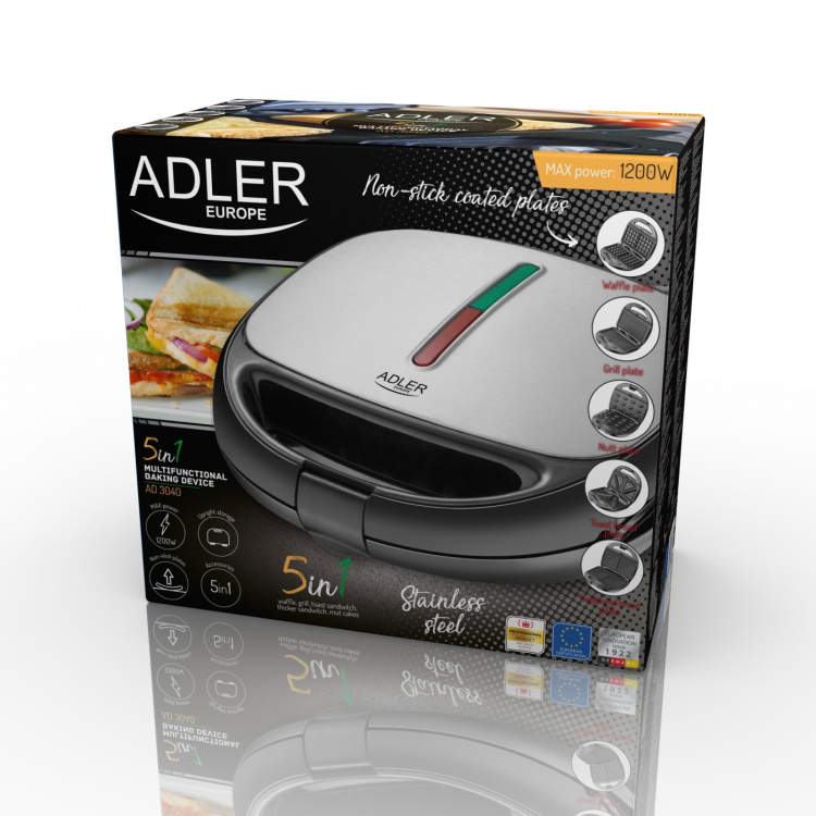 Adler Multifunktionell Smörgåsgrill 1200W
