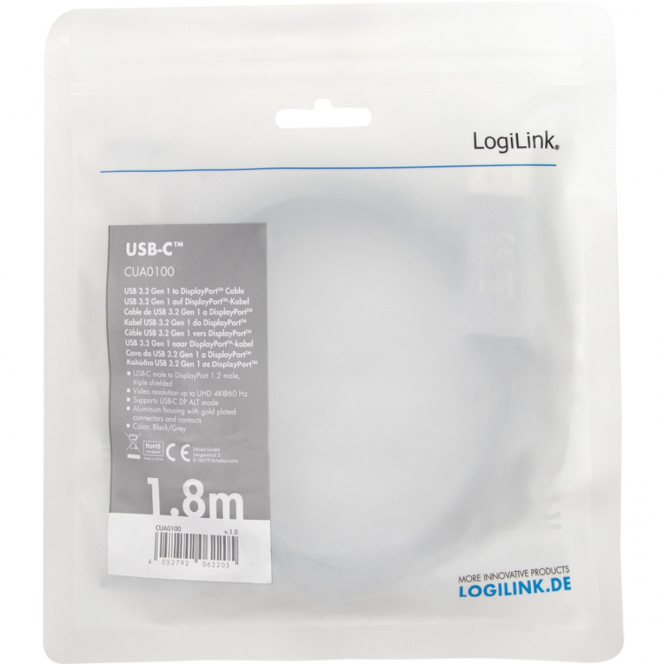 LogiLink USB-C -> DisplayPort 4K/60Hz A LogiLink USB-C -> DisplayPort 4K/60Hz A