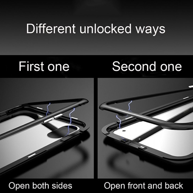 CAFELE iPhone X/XS Glass Case with Magnetic Lock for in Silver color