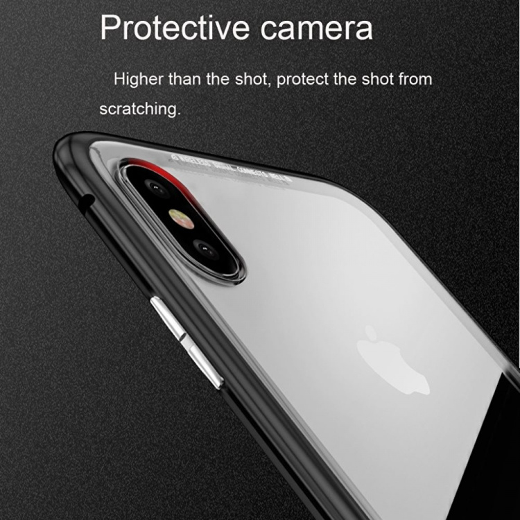 CAFELE iPhone X/XS Glass Case with Magnetic Lock for in Silver color