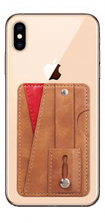 Stylish universal card holder in PU leather, Brown