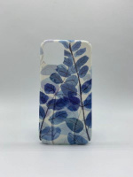 Marble case with blue leaves for iPhone 11 Pro Max