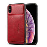 Trendy iPhone XS/X Leatherette Case with Card Pocket, Red