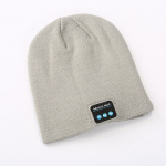 Beanie with built-in bluetooth headphones, Light gray