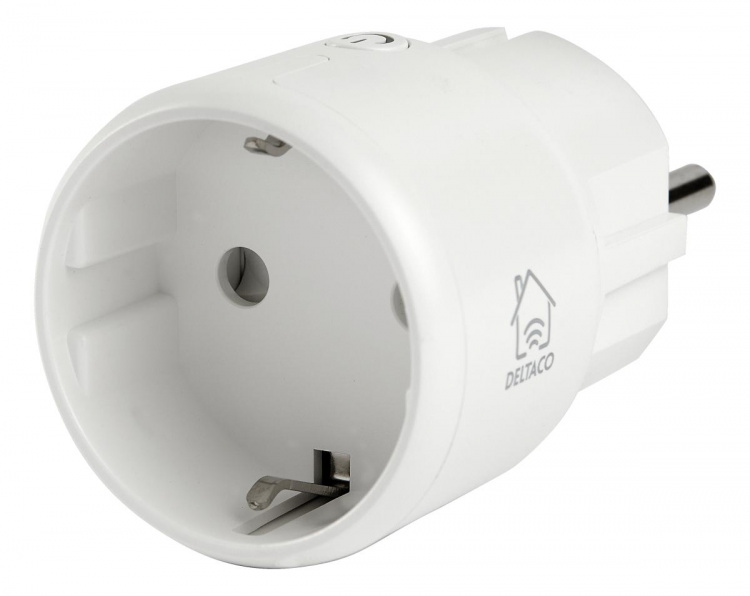 DELTACO SMART HOME strömbrytare, LED-indikator, WiFi 2,4GHz, 1xCEE 7/3, 10A, timer, 3-pack, Vit