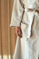 Kosta Linnewäfveri Baddrock Velour, Vit/Sand, L/XL