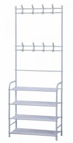 Herzberg Segmented Hallstand Clothes Hanger with 4 Shelves Shoe Rack - 60x155cm