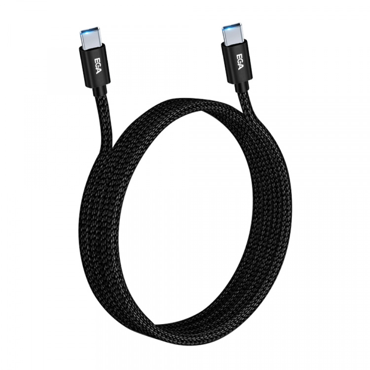 Snabbladdande USB-C till USB-C 6A 240W, 2 m, Svart
