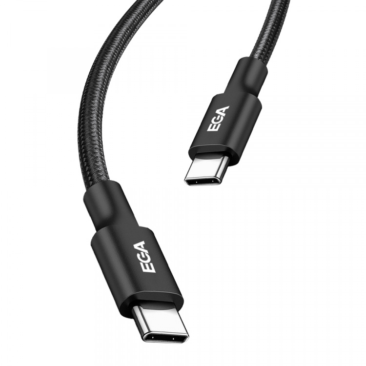 Snabbladdande USB-C till USB-C 6A 240W, 2 m, Svart