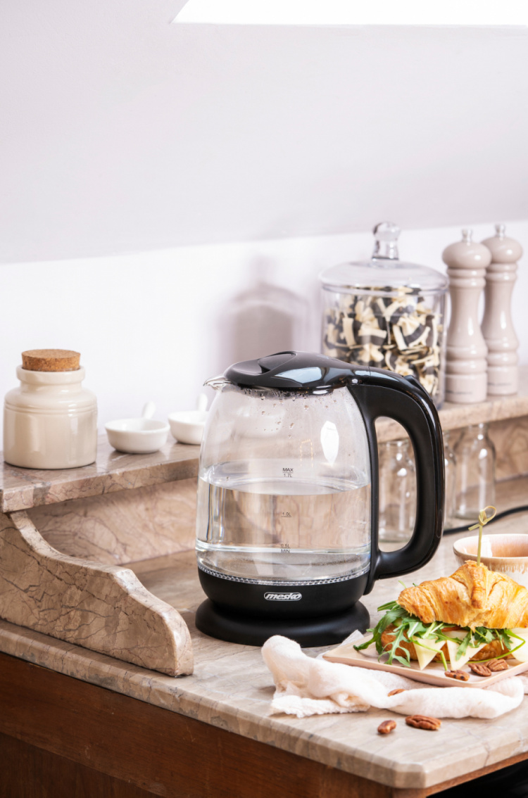 Mesko MS 1302 Kettle glass 1,7 L, black 
