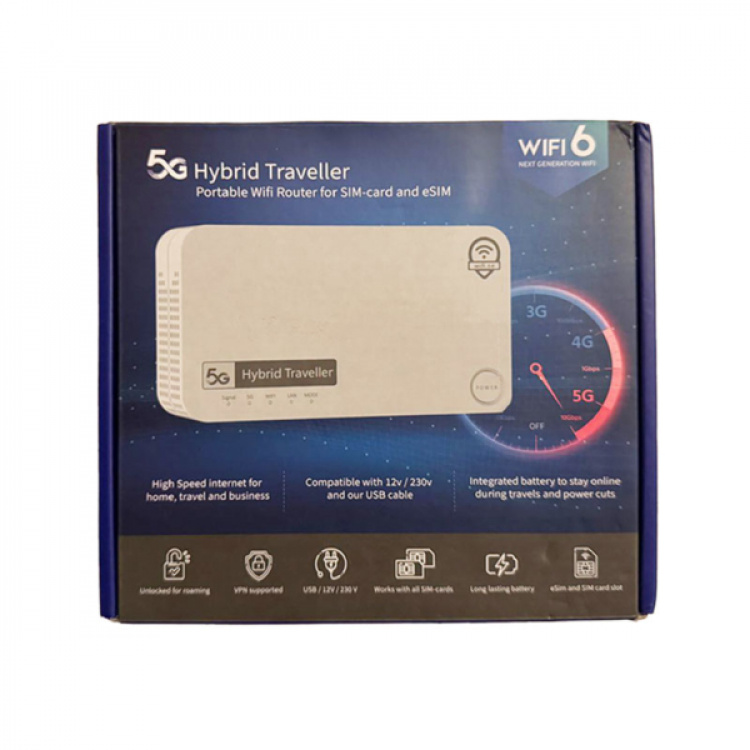 5G Hybrid Traveler Portable Wifi Router for SIM and eSIM