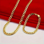 Gold colored chain necklace (40cm) & bracelet (20cm)