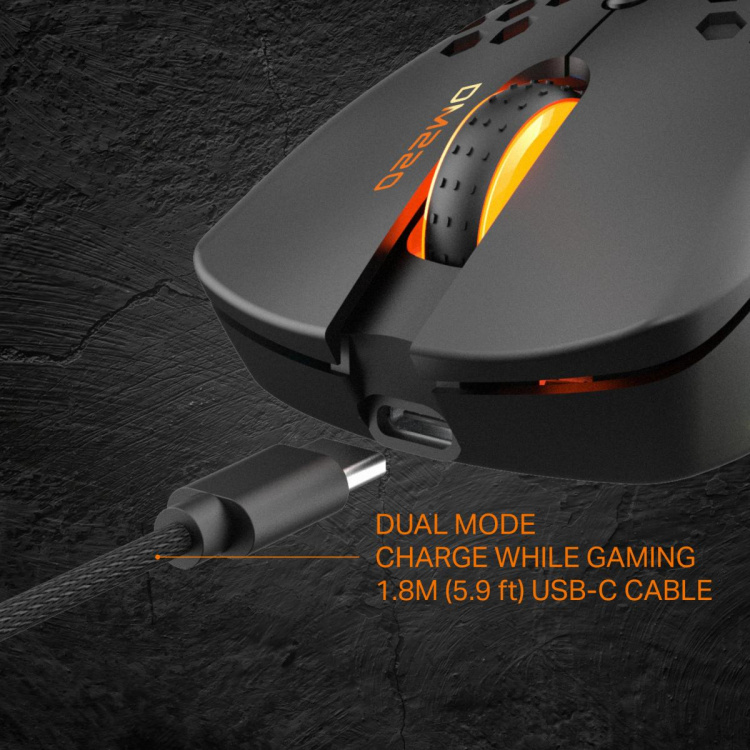 DELTACO GAMING DM220 Trådlös lättvikts gaming mus, RGB, svart DELTACO GAMING DM220 Trådlös lättvikts gaming mus, RGB, svart