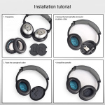 Bose QC2/QC15/AE2/QC25/QC35 Replacement Ear Pads for Headphones, Gray/Blue