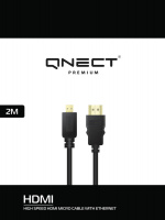 QNECT High Speed HDMI cable w/Ethernet A - D, 2m