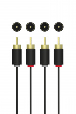 QNECT Phono 2xRCA male - 2xRCA male, 10m QNECT Phono 2xRCA male - 2xRCA male, 10m