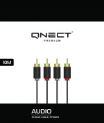 QNECT Phono 2xRCA male - 2xRCA male, 10m QNECT Phono 2xRCA male - 2xRCA male, 10m