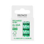 DELTACO Ultimate Ni-Mh rechargeable, LR03/AAA size, 750mAh, 4-pack(SG)