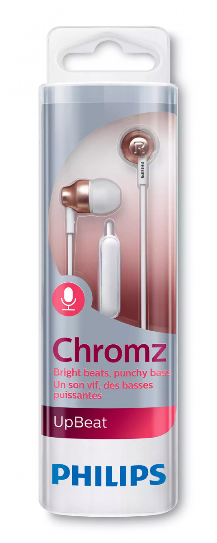 Philips Chromz In-ear headphones w/mic, Rosegold