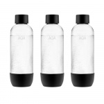 3-pack AGA AQVIA PET-flaska, 1L, Svart 3-pack AGA AQVIA PET-flaska, 1L, Svart