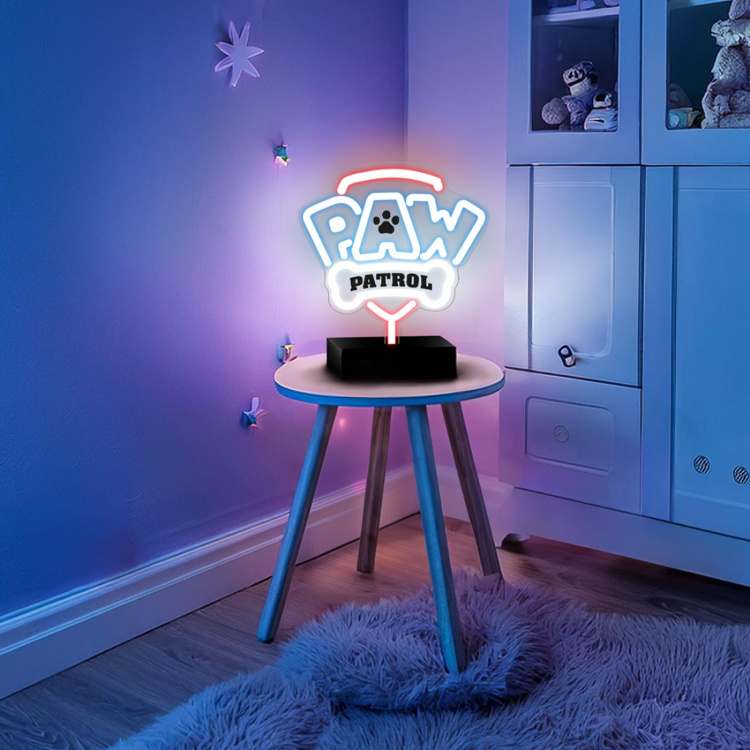 Paw Patrol OW-120146 Bordslampa med Neon LED, Logo 